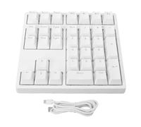 Asixxsix Pavé numérique Filaire, 17 Effets Lumineux, USB-C, 34 Touches, pavé numérique mécanique, Touches ABS rétroéclairées RGB, pour Ordinateur Portable/PC (White)