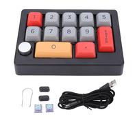 Asixxsix Pavé Numérique Mécanique, pavé Numérique à 12 Touches, Clavier Numérique Filaire USB, Clavier Macro Programmable Remplaçable à Chaud, pavé Numérique Mécanique pour Ordinateur (Black)