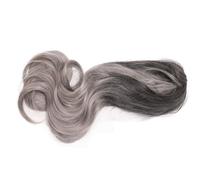 Asixxsix Perruque Longue Ondulée Grise, Perruque Grise Décradee Légère de 28 Pouces, de Cheveux en Fibre Synthétique Douce et Résistante à la Chaleur Réglable et Respirante