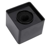 Asixxsix Pied de micro cubique, portable en ABS, forme carrée, pour interview, microphone, drapeau, logo, pour interview, KTV, journaliste, animateur, accessoires pour microphone