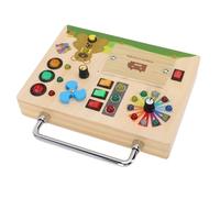 Asixxsix Planche Occupée, contreplaqué de Tilleul en Bois , Planche Occupée avec Lumières LED, Outil de Feux de Circulation pour la motricité Fine, Jouets Sensoriels pour Tout-Petits