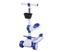 Asixxsix Pliable Trottinette pour Enfants à 3 Roues, Trottinette Lumineuse LED avec Guidon Réglable et Siège Amovible, pour Garçons et Filles de 2 à 8 Ans, Activités de Plein Air (Blue)