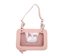 Asixxsix Pochette pour Sac à Couches, Distributeur de Lingettes Humides en Cuir PU avec Bandoulière Réglable pour Sac à Dos de Poussette, Traction Facile Seule Main, Fermeture à Pression (Pink)