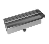 Asixxsix Pool Waterfall Fountain, 304 Déversoir en Acier Inoxydable avec Une Large Plate-Forme D'écoulement d'eau et 2 Options de Pipeline, pour la Décoration de L'étang de Piscine (400MM)