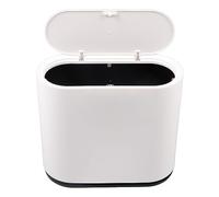 Asixxsix Poubelle de Cuisine, Poubelle Rectangulaire en Plastique de 2,7 Gallons avec Couvercle de Type Presse, Poubelle étroite étroite à L'épreuve des Chiens, Poubelle Blanche