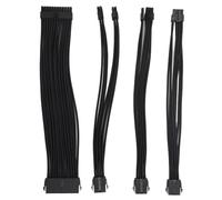 Asixxsix Rallonges d'alimentation pour Câble d'alimentation 18 AWG, 30 Cm, Manchon en Nylon, 24 Broches ATX 4 + 4 Broches CPU 6 + 2 PCIE GPU, Câble D'extension avec (Black)