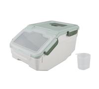 Asixxsix Récipient à Riz Hermétique, Bac en PP épaissi Studry pour Grains de Farine de Riz, Couvercle Facile à Ouvrir et à Fermer, Vert Menthe avec Tasse à Mesurer (5kg / 11lb)