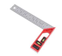 Asixxsix Règle Carrée de Charpentier, Règle de Marquage Multi-Angle en Acier Inoxydable de 250 Mm avec Bulles de Niveau à Deux Axes, à Angle Droit pour le Dessin de Mesure