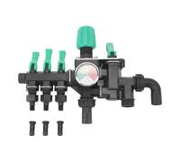Asixxsix Répartiteur de Tuyau d'Arrosage Robuste à 3 Voies avec Vanne d'Arêt, Manomère, Connecteur de Tuyaux 'Arrosage pour l', l'Élevage et 'aquaculture