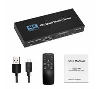 Asixxsix Répartiteur HDMI 4K 4 en 1 Sortie, Commutateur D'écran de Signal avec Télécommande, Répartiteur HDMI Fin 4K @ 30 Hz 1x4 pour TV PC, Lecteur DVD, Consoles de Jeux, Projecteurs