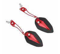 Asixxsix Rétroviseurs de Moto, Paire Universelle avec Boulon de Joint Réglable pour Guidon fileté M8 M10, Accessoires de Scooter ATV UTV (rouge)