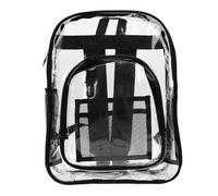 Asixxsix Sac à dos transparent, imperméable et résistant, avec poche en filet, porte bouteille et bretelles. Sac à dos scolaire robuste en PVC transparent, idéal pour l'école