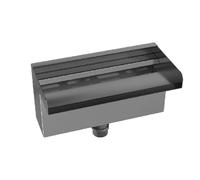 Asixxsix Sentifier en Cascade, Fontaines Extérieures en Acier Inoxydable Noir, Kit de Cascades avec Connecteur de Tuyau, Déversoir à Eau Rectangulaire pour Piscine, étang (300 millimètres)