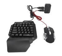 Asixxsix Set de convertisseur Clavier Souris, 4 in 1 USB Rechargeable Mobile Jeu Combo Pack, Rééclairage RVB Set d'adaptateur Clavier Souris à Une Main avec Support téléphonique