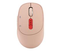 Asixxsix Souris IA, 6 en 1, Saisie vocale, Traduction, Micro intégré, Saisie vocale, Transcription en Temps réel, résumés immédiats, Souris sans Fil pour Ordinateur de Bureau (Rose Clair)