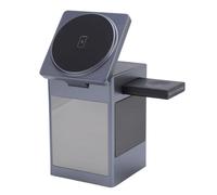 Asixxsix Station de Charge Magnétique sans Fil 6 en 1, Charge Rapide Indépendante de 15 W pour écouteurs de Téléphone et Montre, avec Haut-Parleur Bluetooth 5.3