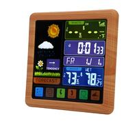 Asixxsix Station Météo, Thermomètre Intérieur et Extérieur, Horloge Météo à écran Tactile Couleur avec Capteur à Distance, Compteur de Température et d'humidité, Commutable C/F, Réveil, (1)