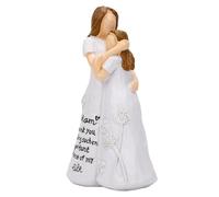 Asixxsix Statue Mère Fille 5,7in Résine Peinte à la Main avec Robe Fleurie,