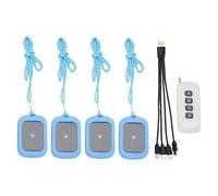 Asixxsix Système de Téléavertisseur de Restauration, 800 M de Longue Distance Système D'appel sans Fil 4 Bipeurs Breeurs de File D'attente Client Buzzer pour Les Camions de Restauration (Blue)