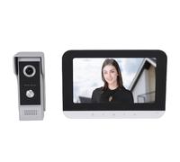 Asixxsix Système D'interphone Vidéo sans Fil, Caméra de Sonnette Vidéo WiFi 1080P avec Moniteur de 7 Pouces, Audio Bidirectionnel, Vision Nocturne, Prise en Charge du Déverrouillage à (Prise UE)