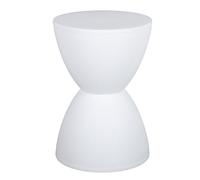 Asixxsix Tabouret Moderne en Forme de sablier, Tabouret d'appoint Rond pour se chausser, en polypropylène de Haute qualité, 43 x 30 cm, décoratif pour l'intérieur. (White)