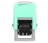 Asixxsix Tampon dateur Anglais, Tampon dateur Auto-encreur 25 x 2,8 mm, Tampon dateur Transparent à séchage Rapide et réglable, idéal pour Les Fournitures Scolaires et de Bureau (Green)