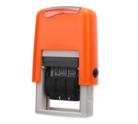 Asixxsix Tampon dateur Anglais, Tampon dateur Auto-encreur 25 x 2,8 mm, Tampon dateur Transparent à séchage Rapide et réglable, idéal pour Les Fournitures Scolaires et de Bureau (Orange)