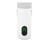 Asixxsix Tasse de Chauffage de Bouilloire électrique Portable, Chaudière à thé à thé à Lait Intelligent 350 Ml, Batterie 27000mAh, Bouillir 10min, 12h Chaude, Acier Inoxydable, Fuite (Prise UE)