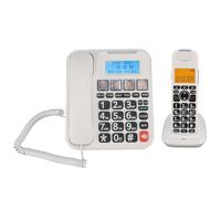 Asixxsix Téléphone sans Fil, Téléphones Fiches Extensibles pour la Maison avec Répondeur, Blocage des Appels, Annonceur D'identification de L'appelant, Assistance (White)