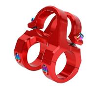 Asixxsix Tige de vélo, Tige Courte m t b 31.8mm Collier de Guidon CNC en Alliage d'aluminium, avec Design Creux, pour vélo de Montagne, vélo de Route, DIY Cycling (Rouge)