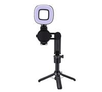 Asixxsix Trépied Magnétique pour Perche à Selfie, Rotation à 360° (avec lumière)