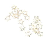 Asixxsix Trombones, 100 Pièces Trombones en Métal étoile Lune avec Poignée Antidérapante par Galvanoplastie Antirouille, Jolies Pinces à Papier de Journal pour Bureau, Organisation, Maison,