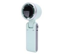 Asixxsix Ventilateur turbo portable, petit moteur sans balais à 5 vitesses avec écran numérique rechargeable et batterie 3600 mAh, ventilateur portable pour les voyages (vert clair)