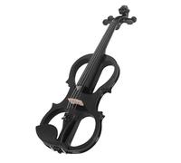 Asixxsix Violon électrique, Violon électrique 4/4 en Bois Massif Léger, Silencieux avec Raccords en ébène, Commandes de tonalité de Volume pour Débutants, étudiants, Adultes, Pratique (BLACK)