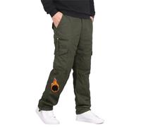 ASIYAN 2026 Pantalon De Jogging Thermique for Homme Chaud d'hiver De Loisirs D'entraînement Cargo d'hiver Long Doublé D'extérieur Multi-Poches M-5XL(Green,M)