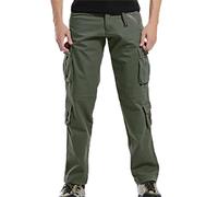 ASIYAN Pantalon Cargo Homme, Doublé Polaire Thermique d'hiver Multipoches De Randonnée Outdoor De Travail De Jogging, Coupe Décontractée De Trekking De Chasse Militaire, XS-6XL(Green,S)