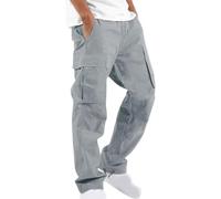 ASIYAN Pantalon Cargo Rouge Chino Long Extensible for Homme Tactique D'extérieur Poches avec Cordon De Travail Polyvalent De Trekking De Camp De Jungle Étroit De Jogging De Printemps(Light Gray,3XL)