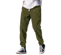 ASIYAN Pantalon De Jogging en Velours Côtelé for Hommes, Décontracté, Cargo, Baggy, Pantalon D'entraînement, Taille Élastique, Pantalon Cargo, S-3XL(Green,L)