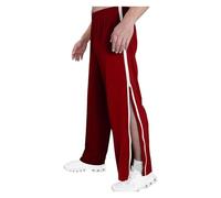 ASIYAN Pantalon De Jogging for Homme avec Fermeture Éclair M-3XL, Large Latérale sur La Jambe, Pantalon De Rééducation Ample for Femme À Ouvrir sur Le Côté, Pantalon De Sport Pantalons(Red,L)