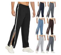ASIYAN Pantalon De Rééducation for Femme Et Homme avec Fermeture Éclair M-3XL, PFente Latérale, Pantalon De Loisirs, Pantalon Élastique, Pantalon Décontracté avec Poche Zippée.(Black,XL)