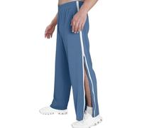 ASIYAN Pantalon De Rééducation for Hommes Et Femmes avec Fermeture Éclair sur La Jambe De Jogging Ouvrable sur Le Côté De Sport D'entraînement De Sport Ample sur Toute La Longueur(Blue,XXL)