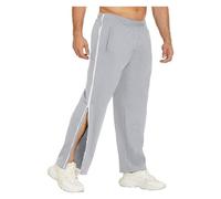 ASIYAN Pantalon De Rééducation Hommes Femmes Ouverture Latérale M-3XL, Pantalon De Jogging Ample Pantalon De Sport Pantalon D'entraînement Long Vêtements De Sport(Light Gray,XL)