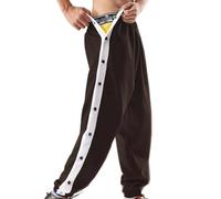ASIYAN Pantalon De Rééducation Jogging for Homme Jambe Large À Ouvrir D'entraînement Postopératoire Ouvert Loisirs Tenue avec Boutons sur Le Côté Vêtements De Sport avec Poches(E,M)