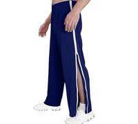ASIYAN Pantalon De Survêtement for Homme De Rééducation avec Ouverture Latérale Intégrale De Jogging Post-opératoire De Basketball Post-Chirurgical avec Fermeture Éclair Aux Jambes(Dark Blue,XL)