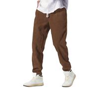 ASIYAN Pantalon en Velours Côtelé for Homme, Jambe Droite, Jogging Long, De Sport Vintage avec Taille Élastique, Loisirs Ample, Coupe Classique, Pantalon en Velours Côtelé(Coffee,3XL)