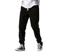 ASIYAN Pantalon Japonais en Velours pour Homme Pantalon Large Mode Casual Pantalons De Sport avec Poche Côtelé Élégant avec Cordon De Serrage Jogging Streetwear Baggy Élastique(Black,3XL)