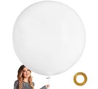 ASIYUHY Grand ballon géant en latex pour décoration de mariage, fête d'anniversaire, fête prénatale, carnaval (ballon blanc 91,4 cm)