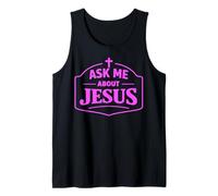 Ask Me About Jesus Christian Faith Bible Verse Écriture Dieu Débardeur