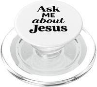 Ask Me About Jesus Christian Faith Bible Verse Écriture PopSockets PopGrip pour MagSafe