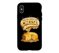 Ask Me About My Cheese Fabrication de Fromage drôle de Coque pour iPhone X/XS